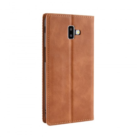 Flip Cover Samsung Galaxy J6 Plus Leder Effect Vintage Stijlvol