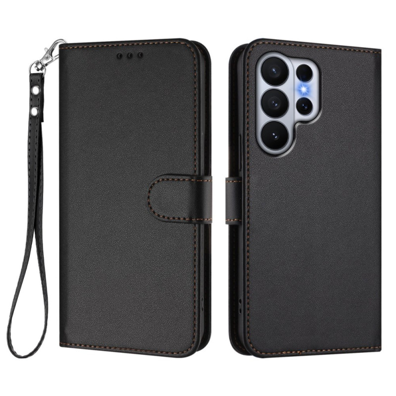 Samsung Galaxy S26 Ultra Effen Leren Etui met Koord
