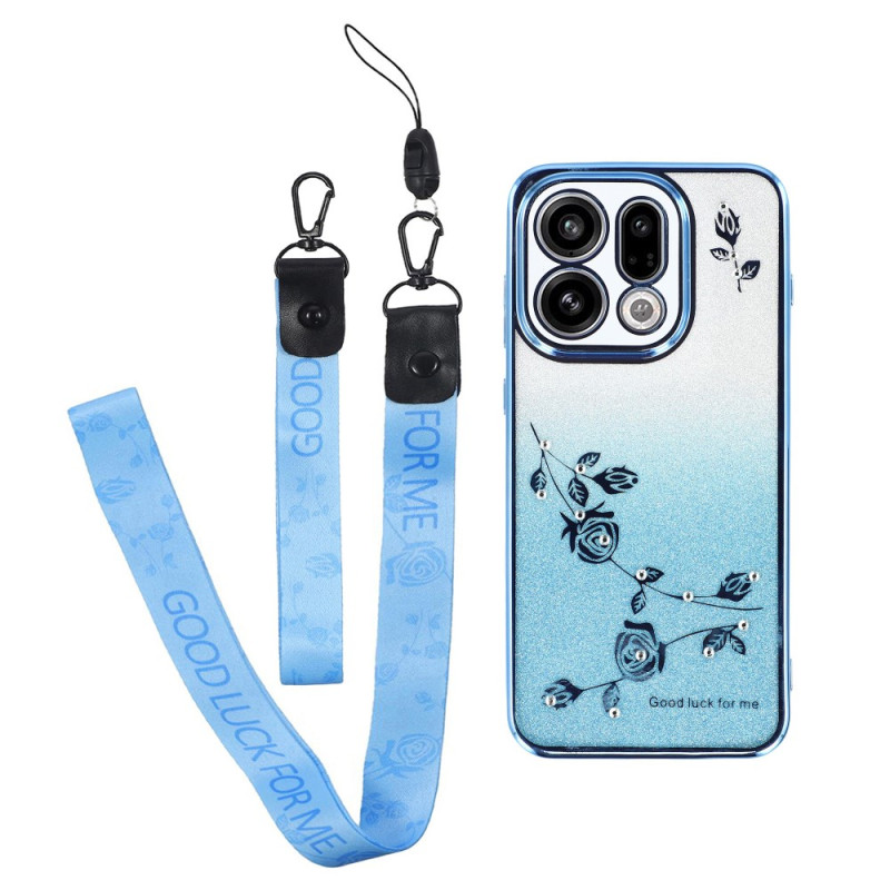 Oppo Vind X9 5G Bloemen en Strass Riempjes Case KADEM