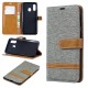 Samsung Galaxy A40 stof en leer effect case met riem