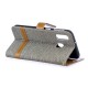 Samsung Galaxy A40 stof en leer effect case met riem