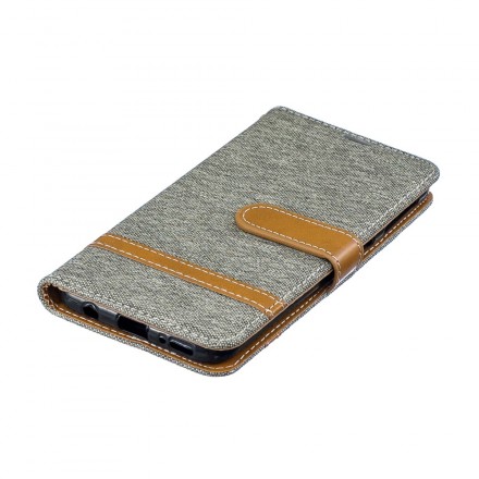 Samsung Galaxy A40 stof en leer effect case met riem