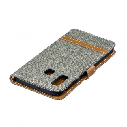 Samsung Galaxy A40 stof en leer effect case met riem