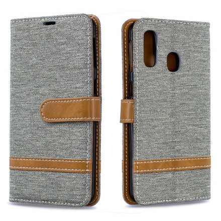 Samsung Galaxy A40 stof en leer effect case met riem