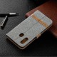 Samsung Galaxy A40 stof en leer effect case met riem