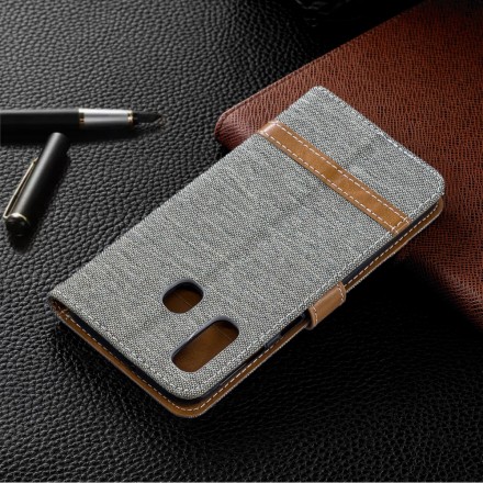 Samsung Galaxy A40 stof en leer effect case met riem