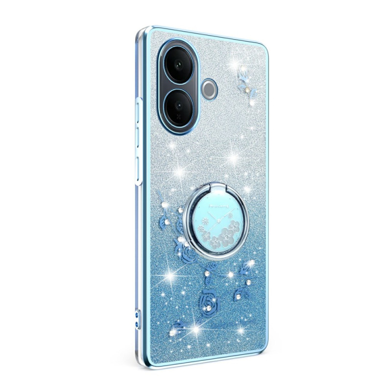 Vivo V60 Lite hoesje met steunring en glitters met kleurverloop