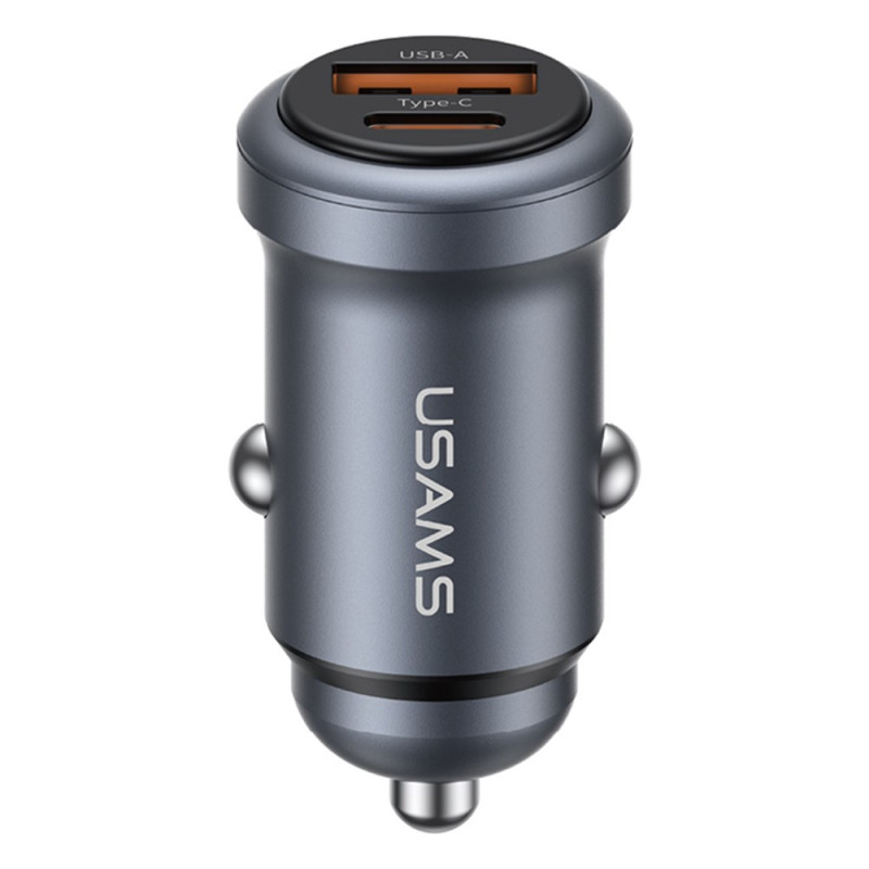 30W Dual Port USB-A/C Autolader USAMS