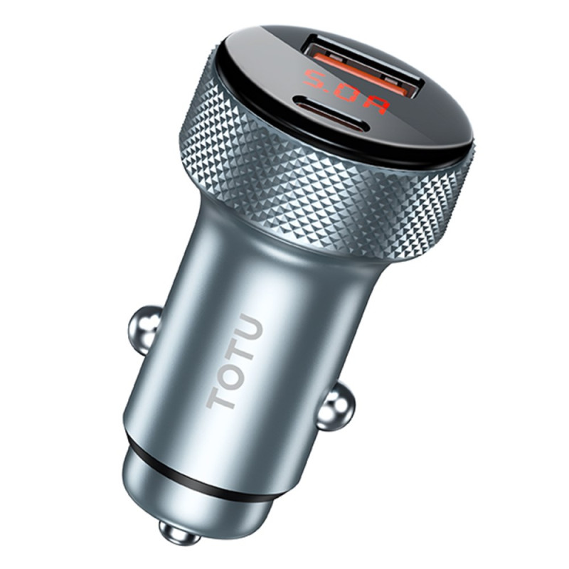 48W Dubbele USB-A/C Autolader met TOTU Digitaal Display