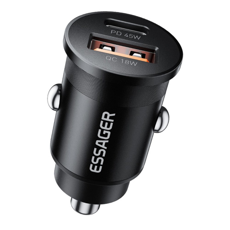 45W Dual Port USB-A/C Autolader ESSAGER