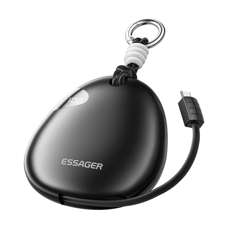 Externe Batterij 10000mAh 22.5W met Intrekbare USB-C Kabel ESSAGER