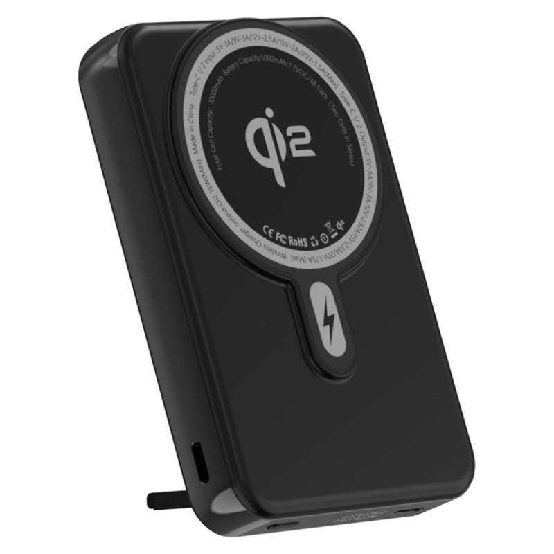 10000mAh 35W PD magnetische externe batterij met Qi2 15W draadloze oplader
