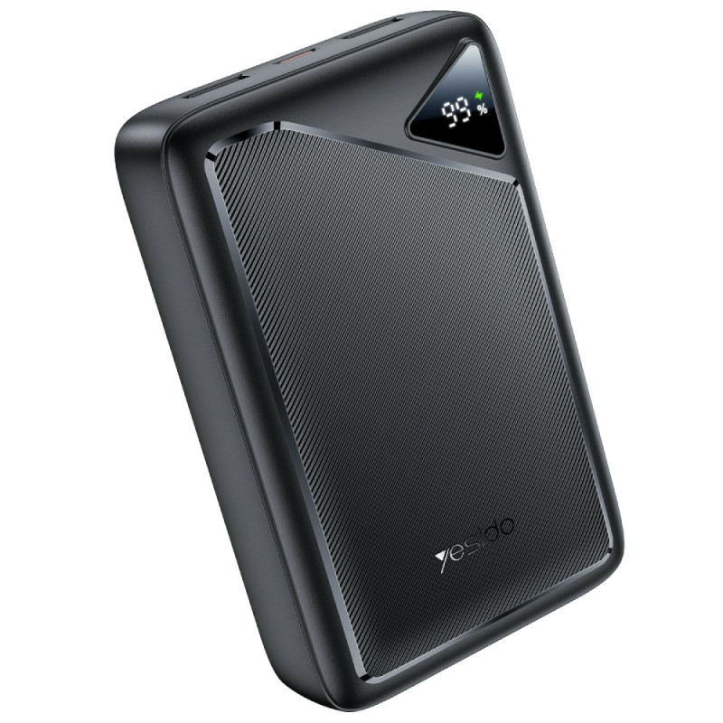 Externe batterij 20000mAh 2.4A 3 poorten (2 USB-A + 1 Type-C) YESIDO digitale display