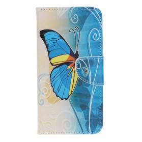 Samsung Galaxy A70 Vlinder Hoesje Blauw en Geel