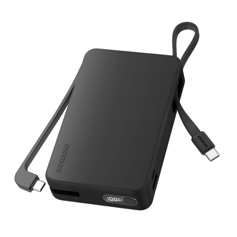 MOMAX Externe Batterij 20000mAh 30W Geïntegreerde USB-C Kabels