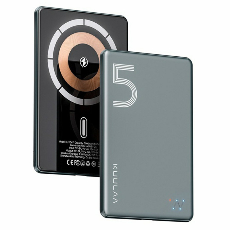 Magnetische Externe Batterij 5000mAh Draadloos 15W Ultra-Fijn KUULAA