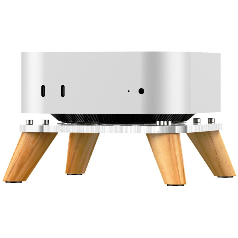 Verticale houten standaard voor Mac Mini M4 / M4 Pro