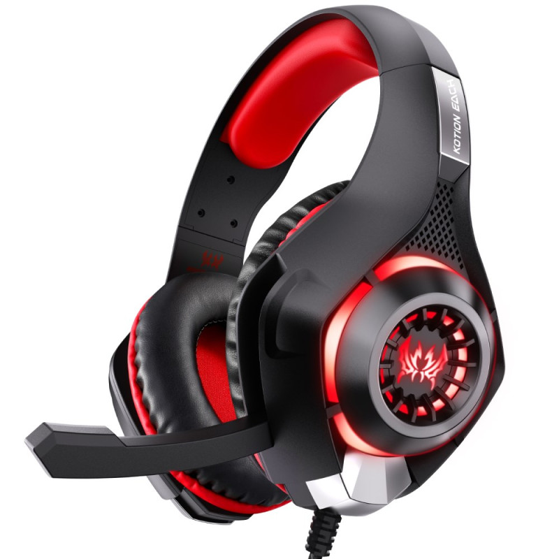 KOTION EACH Gaming Headset met LED-verlichting en ingebouwde microfoon