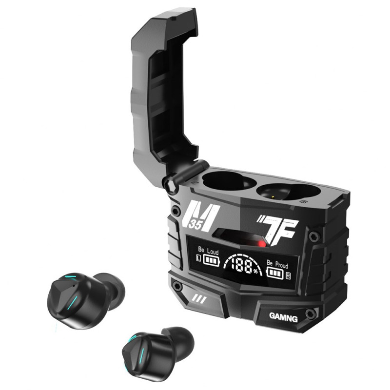 Draadloze Bluetooth Headset met Digitaal Display en Oplaadhouder