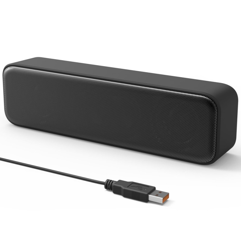 USB Geluidsbalk met dubbele speaker
 voor desktop (Stereo)