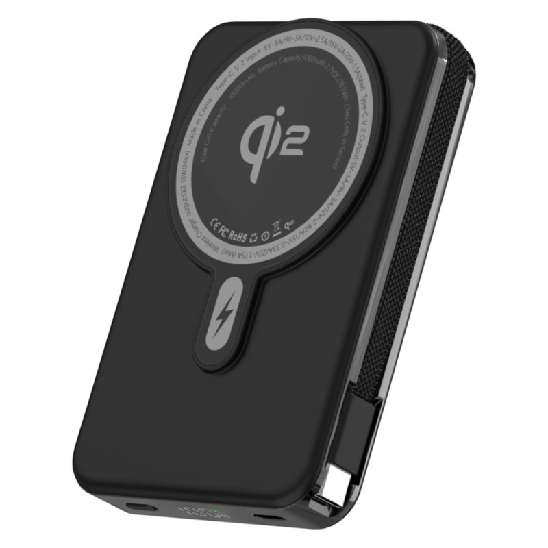 10000mAh magnetische externe batterij met 35W snel opladen en geïntegreerde kabel