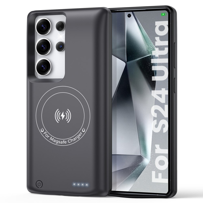 10000mAh externe batterijhouder voor Samsung Galaxy S24 Ultra met magnetische bevestiging