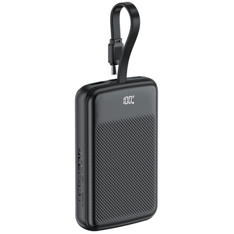 ACEFAST externe 10000mAh Quick Charge batterij met geïntegreerde Type-C kabel