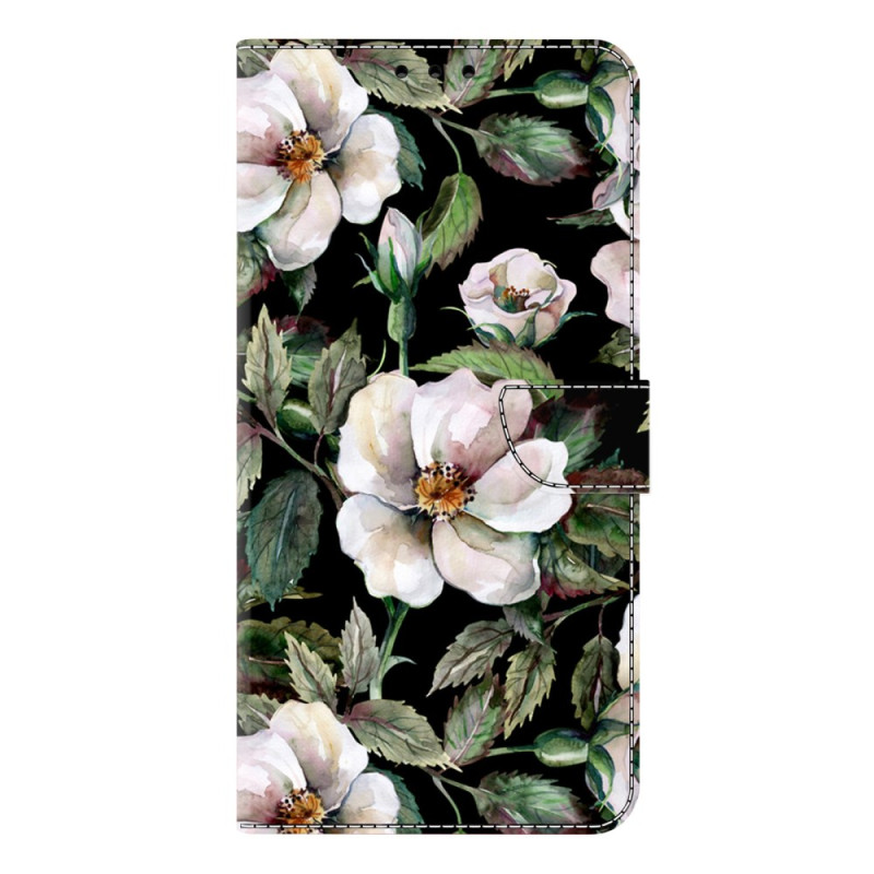 Samsung Galaxy S26 Plus Hoesje Bloempatroon Wit