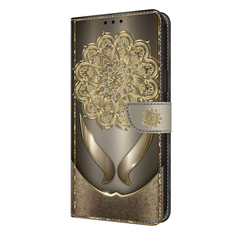 Samsung Galaxy S26 Plus Glanzend Goud Bloemen Hoesje