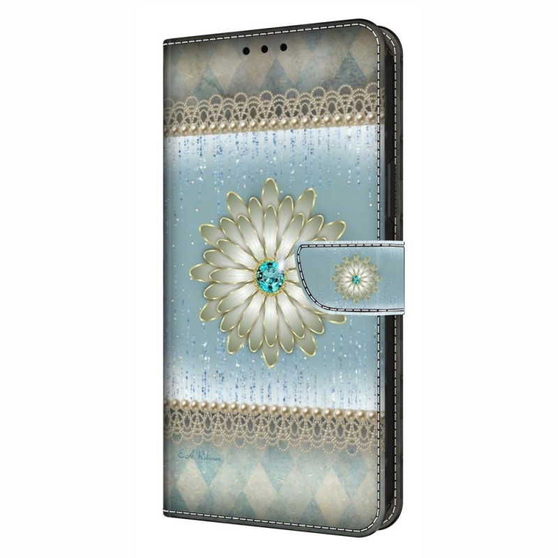 Samsung Galaxy S26 Plus 5G Hoesje Diamant Bloem Blauw