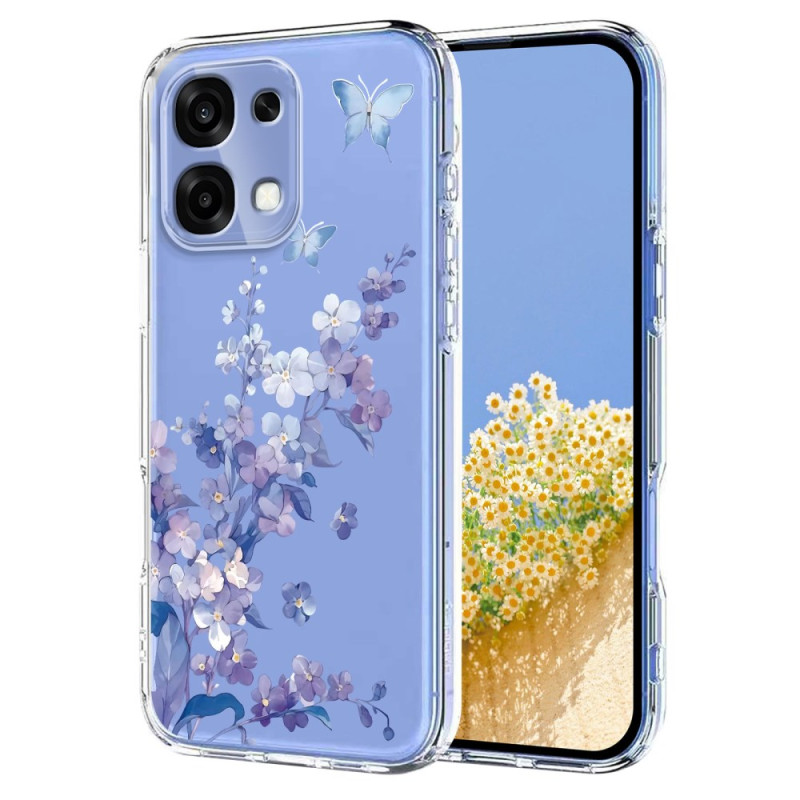 Hoesje Voor Oppo A6 Pro 5G Bloemen Vlinder Ontwerp