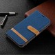 Samsung Galaxy A70 stof en leer effect case met riem