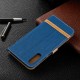 Samsung Galaxy A70 stof en leer effect case met riem