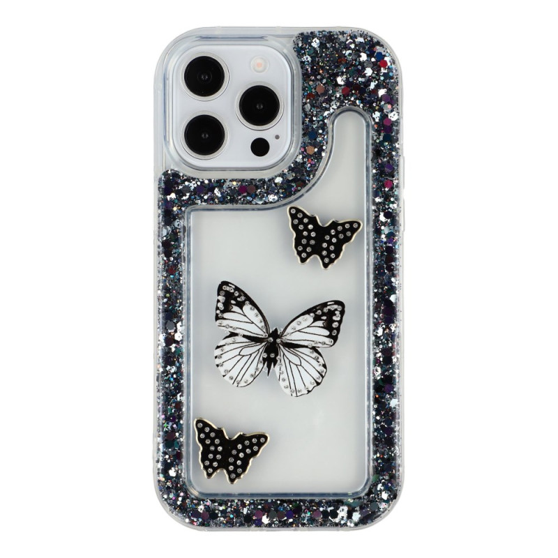 Hoesje iPhone 13 Pro Glitter Vlinders