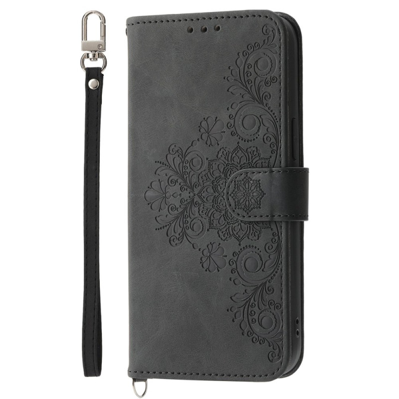 Suède-effect iPhone 13 Pro Max hoesje met riempjes