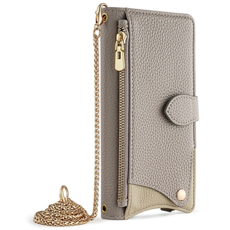 Poco F8 Pro Portemonnee Hoesje Tweekleurig met Ketting