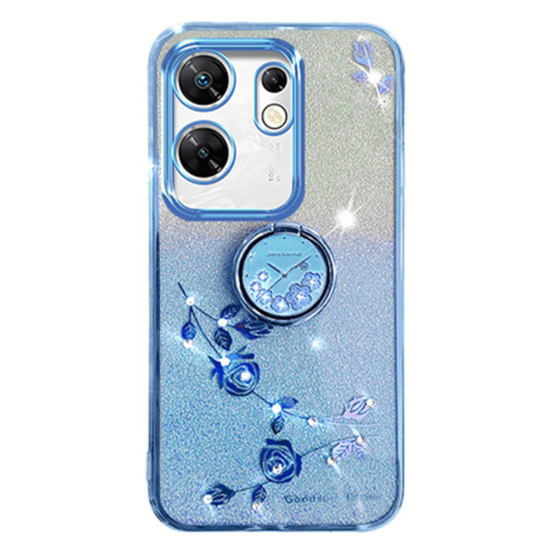 Cover Infinix Zero 30 4G Ring-ondersteuning Glitter Bloemen