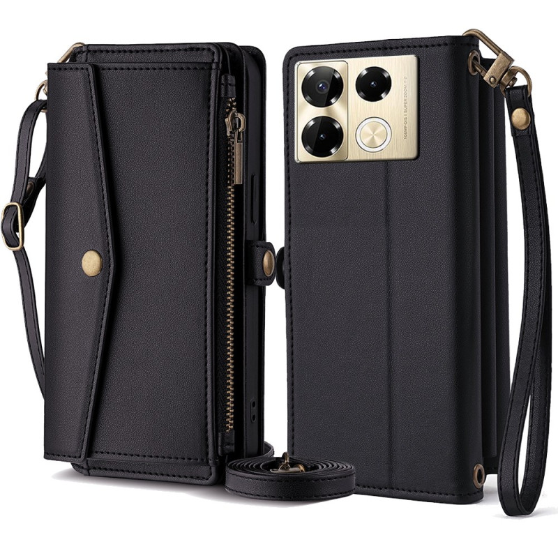 Infinix Note 40 Pro 4G hoesje met rits en 2 bandjes