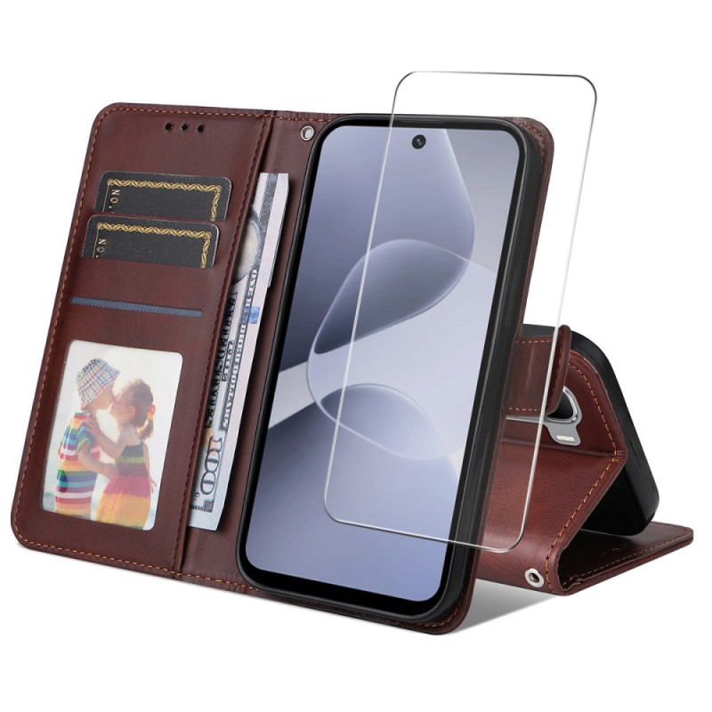 Infinix Hot 60 5G / Hot 60i 4G Kunstlederen Hoesje en Schermbeschermer