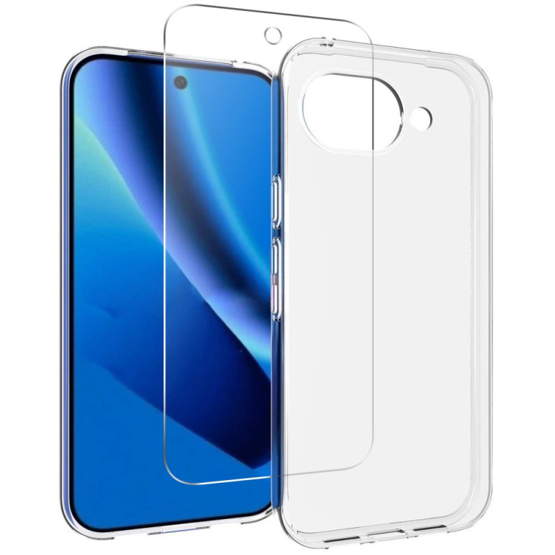 Google Pixel 10A transparante behuizing en screenprotector
