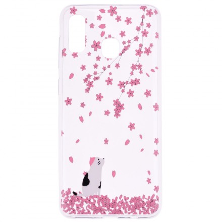 Huawei P30 Lite Case bloemblaadjes en kat