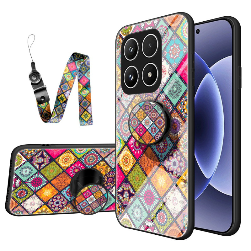 Xiaomi 17 Case sleutelkoord patchwork ondersteuning