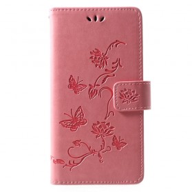 Cover Huawei P30 Lite Vlinders en Bloemen Met Koord