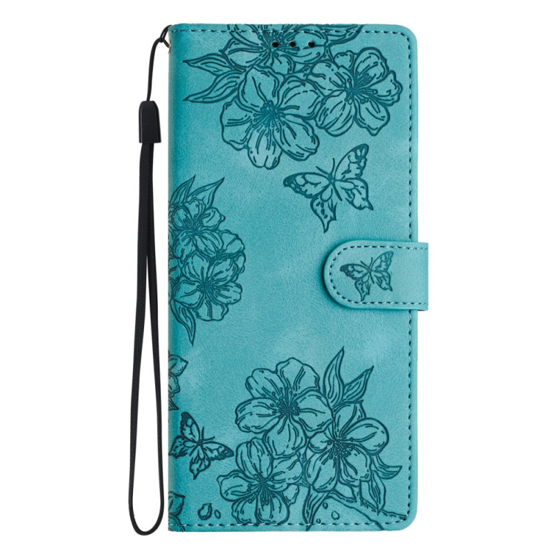 Xiaomi 17 Pro Suede Hoesje Vlinders en Bloemen