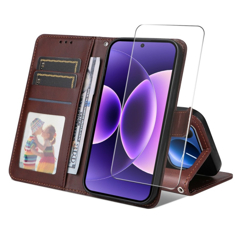 Xiaomi 17 Pro Max Kunstlederen Hoesje met Schermbeschermer