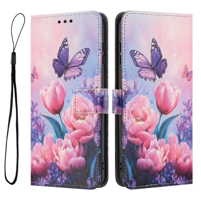 Hoesje Xiaomi 17 Pro Max Vlinder en Roze Bloemen