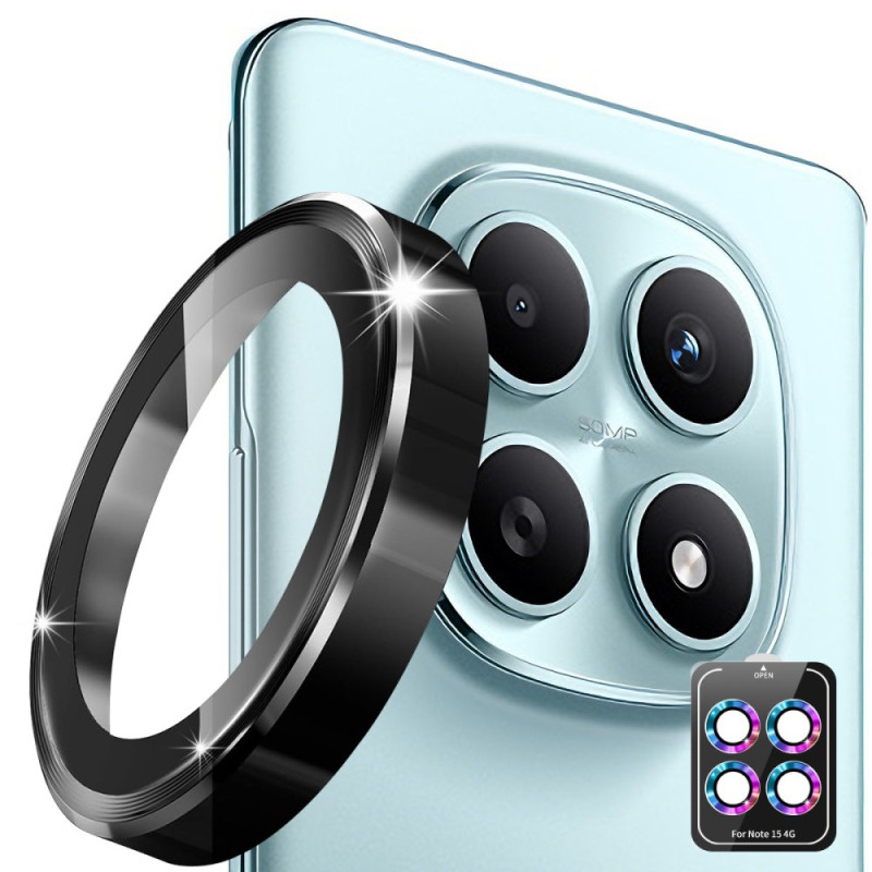 Xiaomi Redmi Note 15 4G gehard glas beschermende lens aluminiumlegering ringen