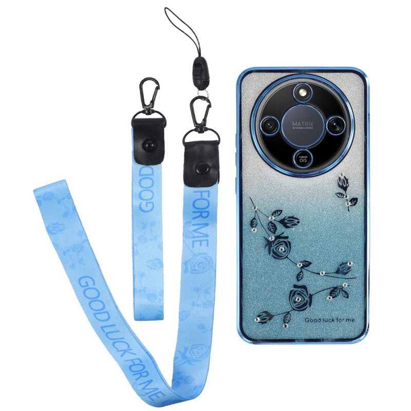 Honor Magic 8 Lite Cover Bloemenpatroon en Koorden KADEM