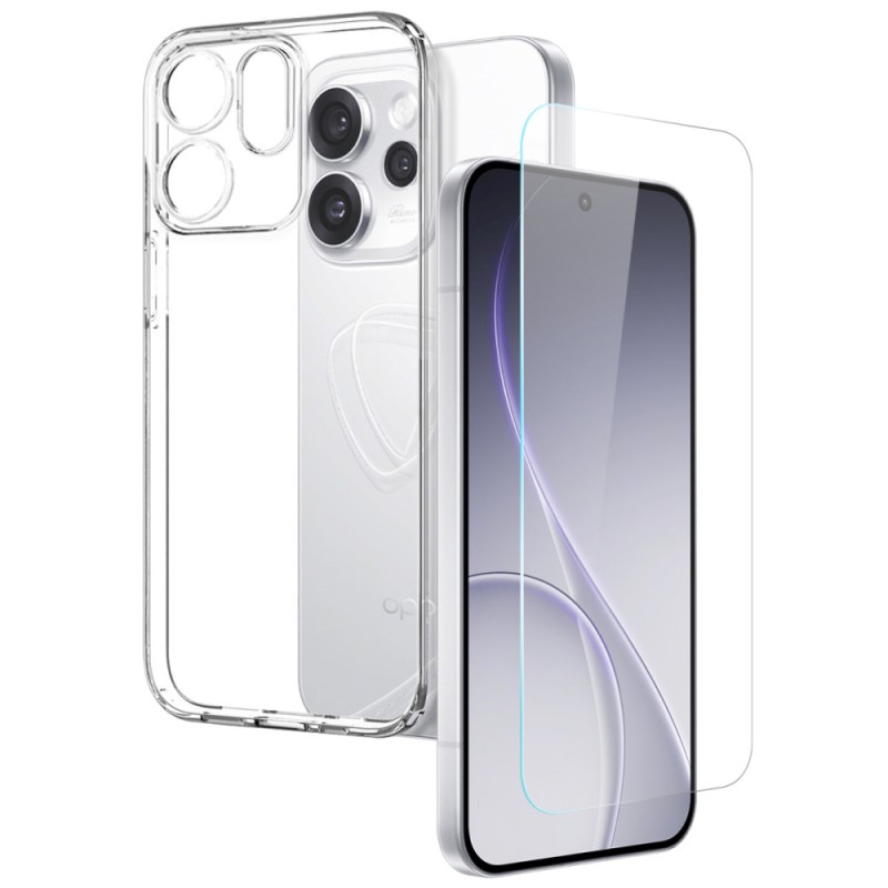 Oppo Reno 15 Pro 5G Clear-behuizing met gehard glazen screenprotector