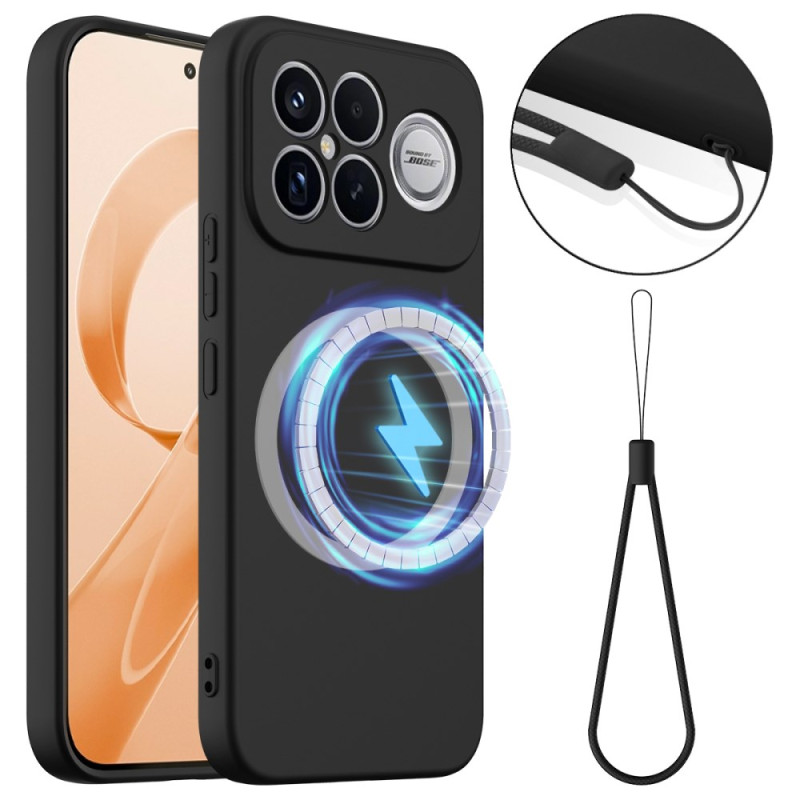 Coque Poco F8 Ultra Magnétique Silicone Liquide à Lanière